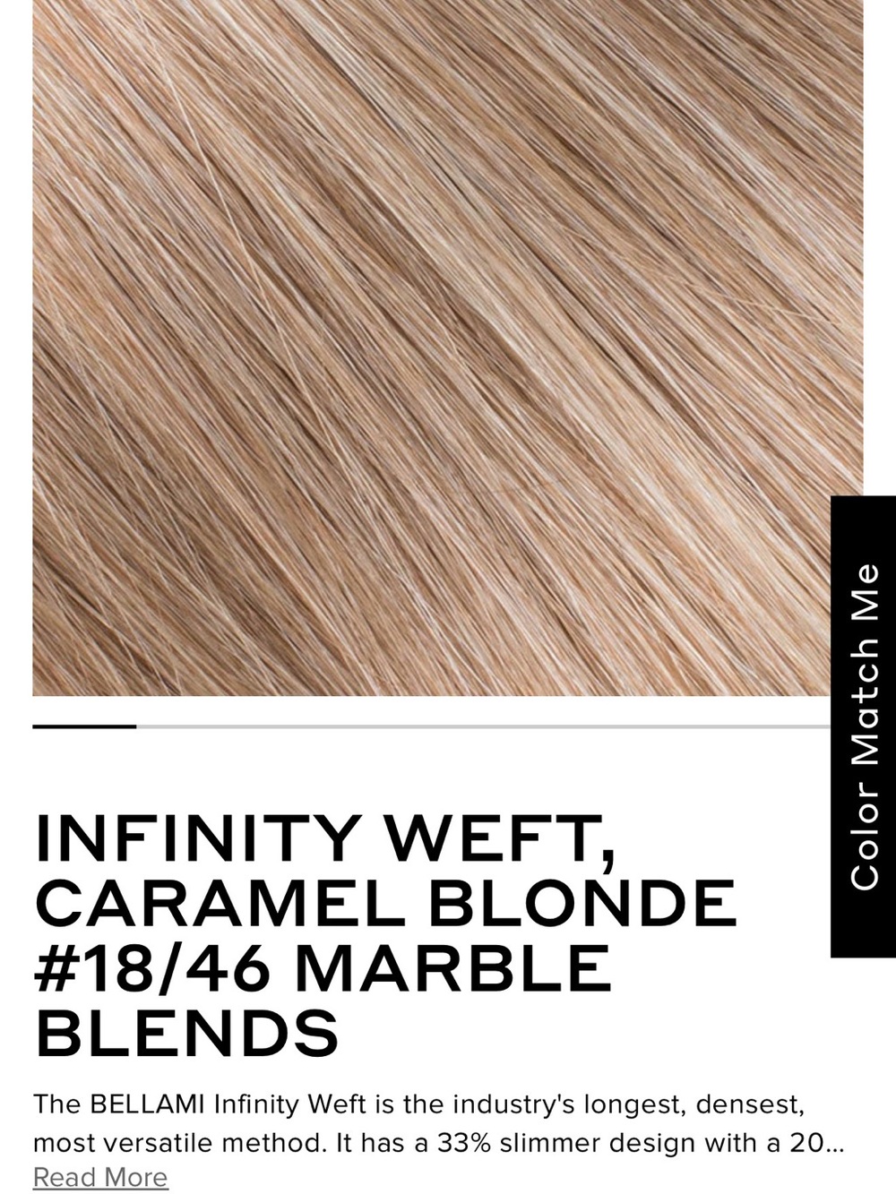 BELLAMI Carmel Blonde 16" (60gm) BRAND NEW Infinity Weft Hair Extension - Picture 4 of 4